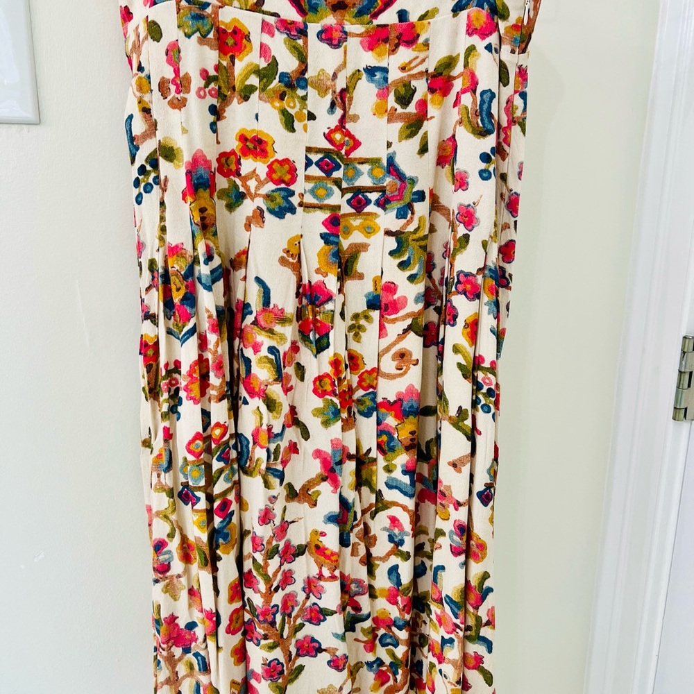 Sezane Multicolor Floral A-Line Skirt